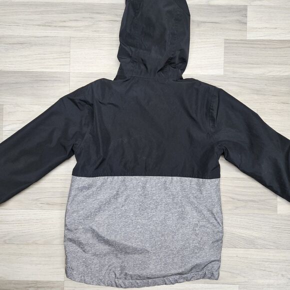 Wonder Nation Boys Jacket Black Gray Zip Up Medium Hooded - Picture 8 of 9